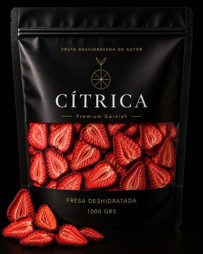 Bolsa de Fresa deshidratada Cítrica Premium, presentación de 1000 g